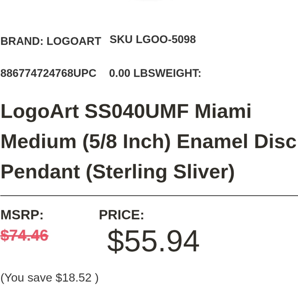Ashley Bridget UMF Miami Hurricanes Sterling Rhodium-plated Enamel Disk Bracelet - Picture 6 of 6